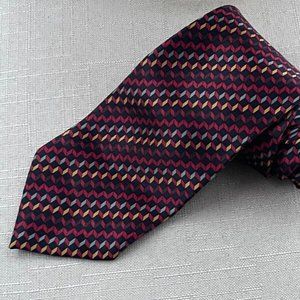 Peebles Exective Collection Men Tie Multi Color 100% Silk Nectie Handmade